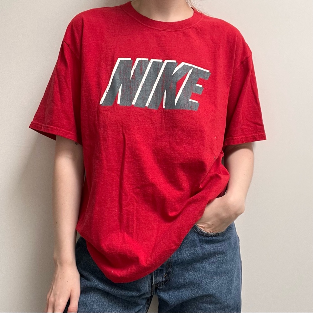 Vintage Red Nike T Shirt